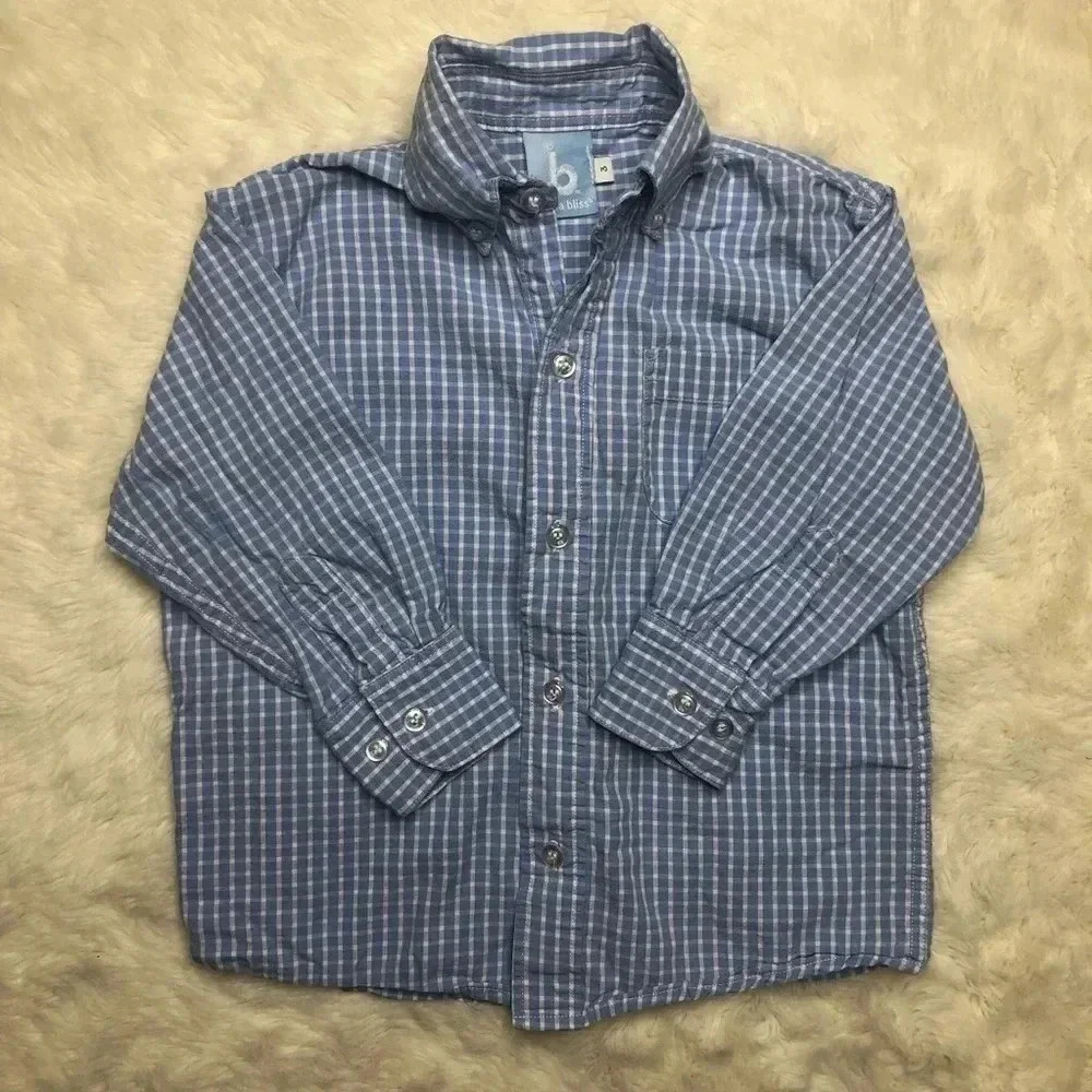 Bella Bliss  Button-Down Shirt Blue/White Size 3T